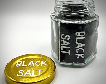 Black Salt for Protection & Cleansing + Reusable Glass Jar