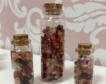 Custom Love Spell Jar | Hibiscus + Garnet + Dried Jasmine Flower for Glamour Magic | Personalized Self-Care Gift