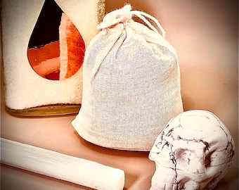 Calm Ritual Bath Sachet | Lavender + Peppermint + Quartz for Cleansing, Peace & Relaxation