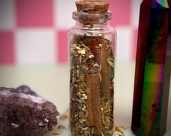 Custom Good Luck Spell Jar | 24K Gold + Orange Peel + Citrine for Prosperity & Abundance