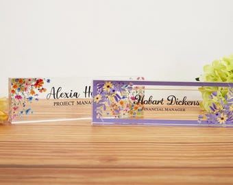 Personalized Acrylic Desk Name Plate: Teacher, CEO Office Decor