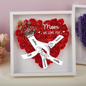 Scatola portaoggetti personalizzata con rose, scatola portaoggetti personalizzata con fiori per la mamma, regalo per la festa della mamma, con nome, regalo per la mamma, nonna, scatola portaoggetti con fiori per la famiglia