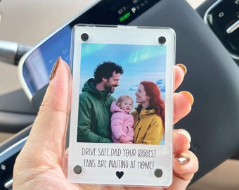 Clip de visera para coche con foto personalizada para papá, regalo personalizado para el Día del Padre, papá, conduce con cuidado, clip de visera con foto personalizada gratis, regalo para el abuelo