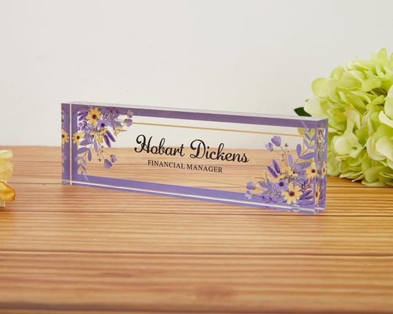 Personalized Acrylic Desk Name Plate: Teacher Office Decor
