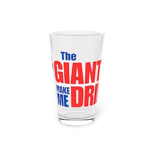 NY Giants Pint Glass, Giants Beer Glass, Funny Football