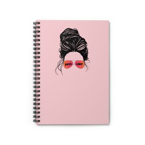 Boss Lady Journal, Feminist Notebook, Girl Boss Planner, Power Woman Diary, Co-worker Gift, Spiral Notebook with Ruled Lines