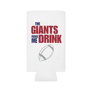 Giants Can Cooler, NY Giants Cozie, zabawny, Game Day Beer Holder, Tailgating Beverage Insulator, prezent dla fanów Giants
