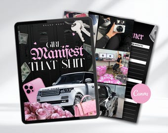 Manifest That Shit Editable Canva Ebook | PLR Ebook | Resell Rights | Done-For-You Digital Product | Manifestation Ebook Template