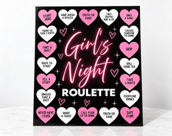 Girls Night Drinking Game Printable, Girls Night Roulette, Editable Party Game Board, Bachelorette Party Game, Digital Download