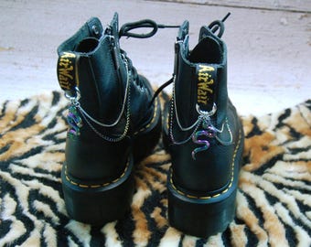 Rainbow Snake Boot Chains: Y2K Goth Punk Rock Boot Jewelry