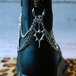 Heart Cybersigilism Boot Chains for a Spooky Cyber Goth Y2K Look - Perfect Jewelry Gift for Doc Martens image 2