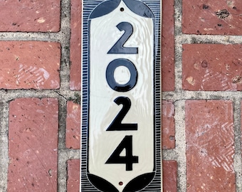 Classic Address Sign - Sgraffito House Number Plaque/Tile