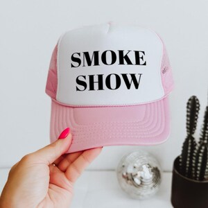 Smoke Show Pink Foam trucker hat | Trendy Trucker Hat for Her | Trendy Summer Hat | Pink Trucker Hat | Smoke Show