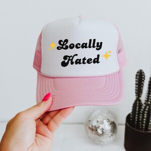 Locally Hated Foam trucker hat | Pink and White Foam Trucker Hat | Trendy Summer  Hat | Mesh Snapback Adjustable