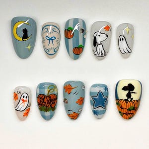 Uñas de dibujos animados extravagantes / Uñas de dibujos animados personalizadas / Diseños de uñas hechos a mano / Uñas postizas lindas y creativas, personalizadas como desee