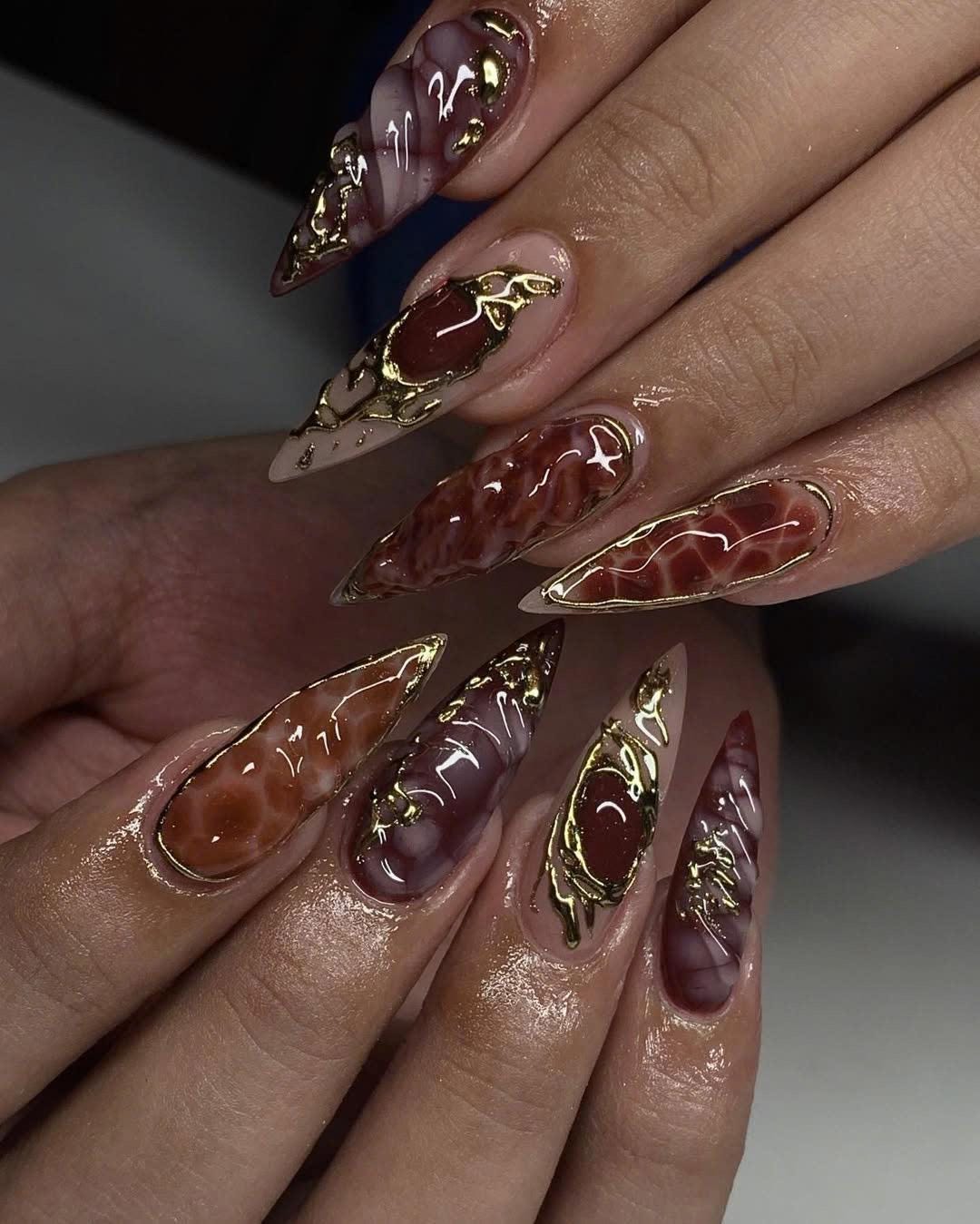 Stampa A Colori Nudi Naturali Su Unghie Marmo Bianco Artificiale Unghie Finte Quadrate Corte Punte Lucide Con Motivo Adesivo Colla - Foto 2