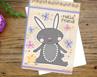 Easter Card, Bunny Card, Friend Card, Friendship, Spring Card, Lori Nawyn, ASE101