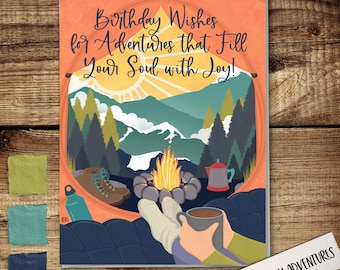 Birthday Card, Inspirational Card, Mountain Card, Outdoors Card, Greeting Card, Huckleberry Moose, Lori Nawyn