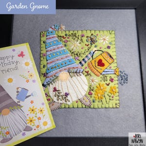 Garden Gnome PDF Applique Pattern – Wool Felt Sewing Pattern Instant Download, Lori Nawyn