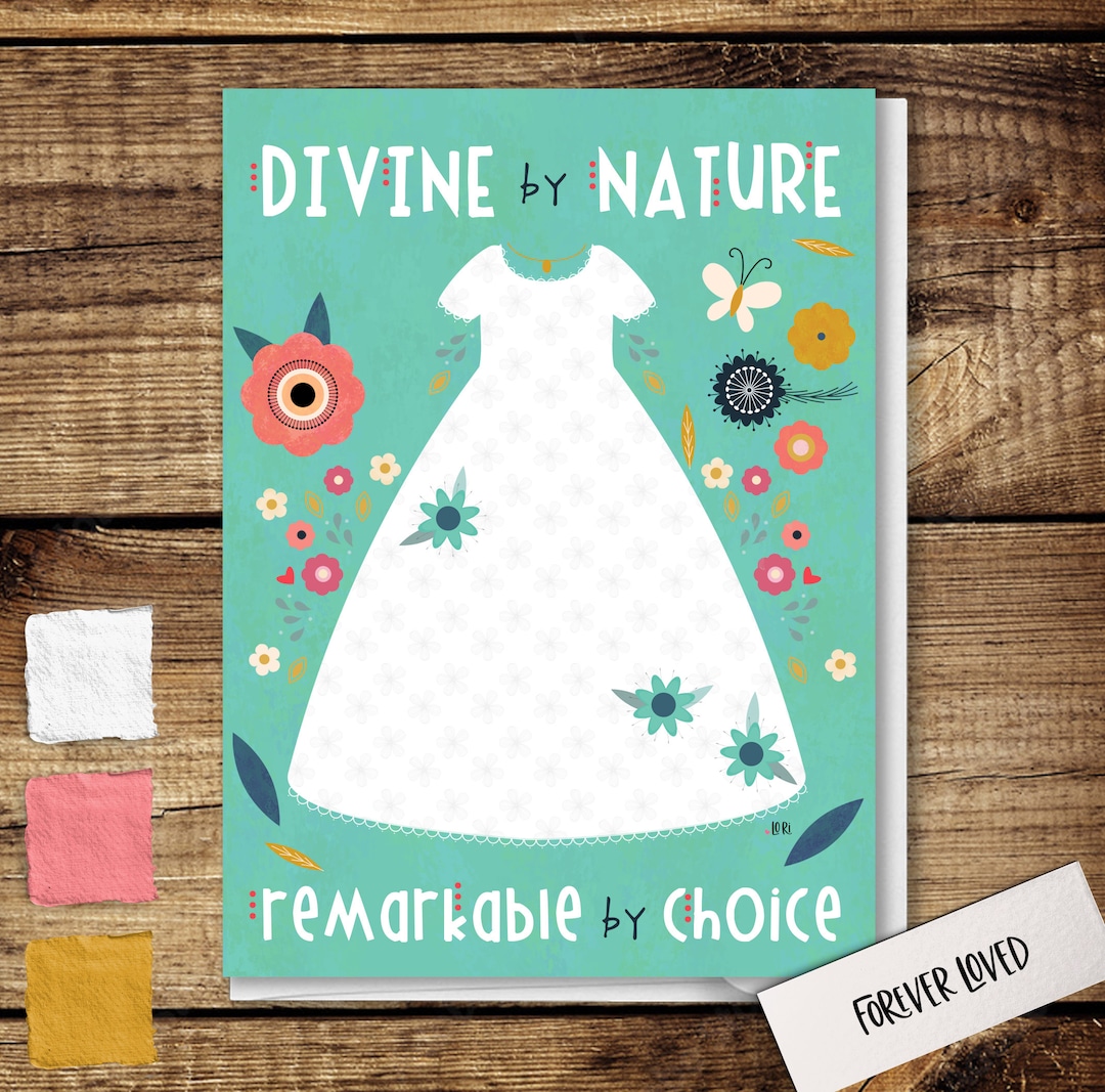 Girl Baptism Card Baptism Dress Baptism Card for Baptism Etsy