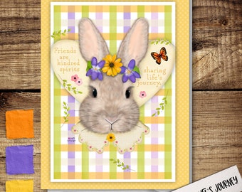 Bunny Birthday Card: Fine Art Greeting Card