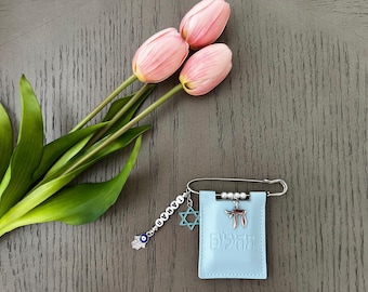 Personalized Stroller Pin with Tehillim, Jewish Baby gift, Purse Pin, Baby Prayer, Tehillim, Personalized baby gift, baby naming, Bris gift