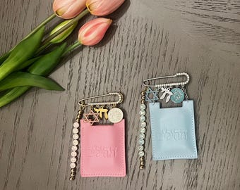 Personalized Stroller Pin with Tehillim, Jewish Baby gift, Purse Pin, Baby Prayer, Tehillim, Personalized baby gift, baby naming, Bris gift
