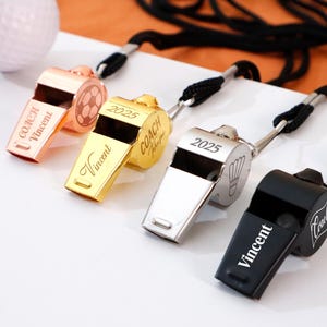 Personalised Engraved Whistle Necklace Whistle Custom Sport Gift for Coach Football Basketball Teacher Appreciation Gift Thank You Gifts