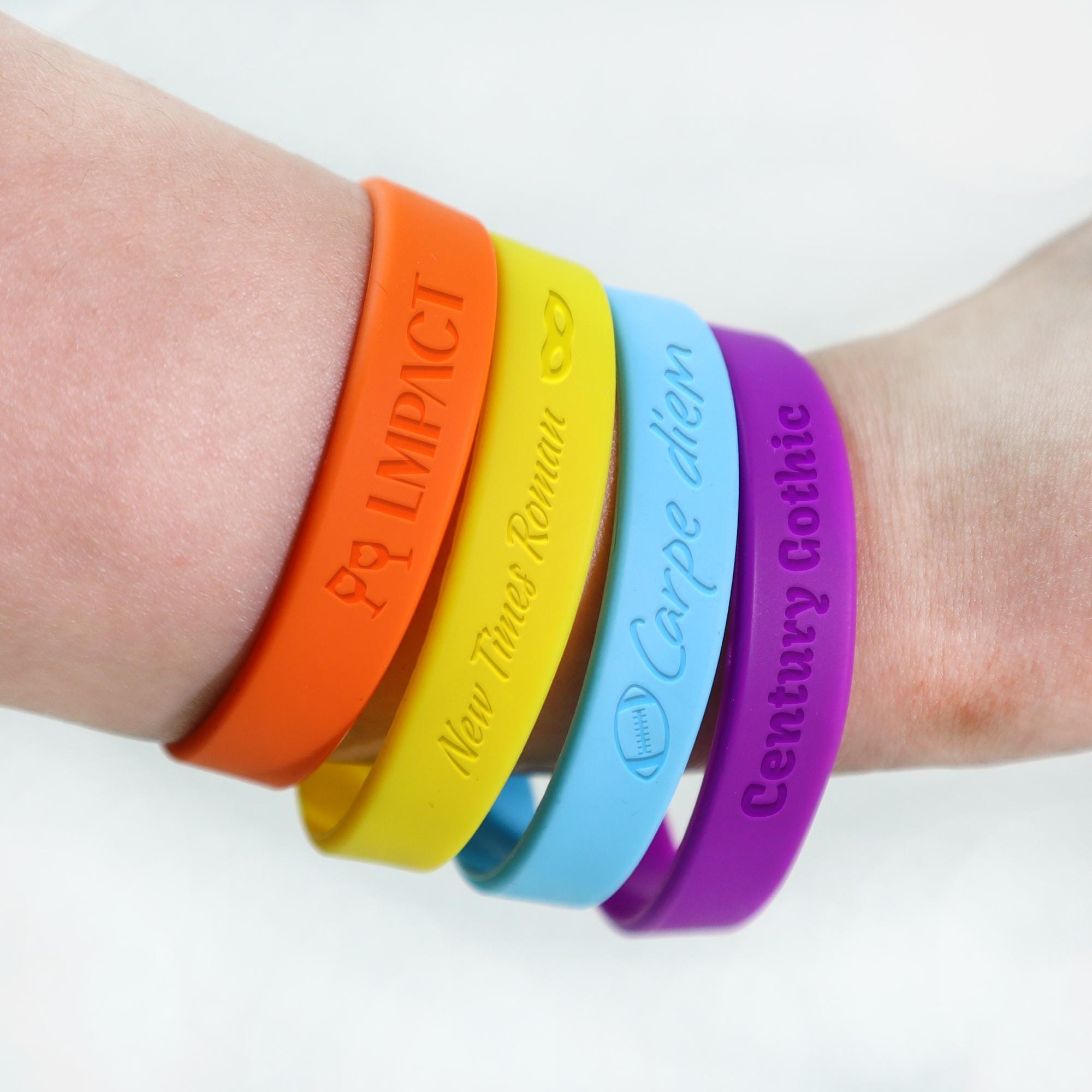 Custom Waterproof Rubber Bracelet Silicone Wristband Emergency Contact Bracelet Rainbow Bracelet Bulk Personalized ID Tags Band for Events