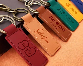 Leder Schlüsselanhänger, Schlüsselanhänger mit Gravur, Personalisierter Schlüsselanhänger, Auto-Schlüsselanhänger, Geschenk Keychain, Business Event Geschenk