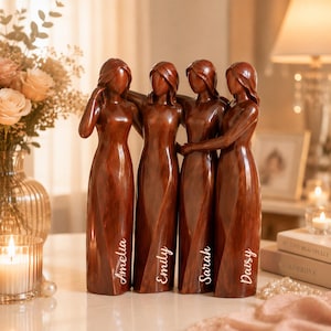 Systerskapsfigur i harts, skulptur för bästa vänner, present till systrar, vänskapsstaty, present till mor och dotter, heminredning för kvinnor