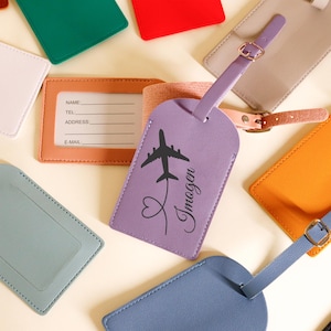 Personalised Luggage Tag, Custom Name Leather Wedding Luggage Tag, Wedding Favour, Suitcase Tag, Travel Tag, Custom Logo Tag Giveaways Gift