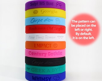 Personalized Silicone Wristband Bulk Wristband Band Custom Rubber Bracelet Emergency Contact Bracelet Rainbow Wristlet Sport Events Support