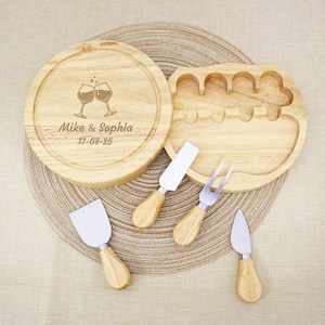 Personalized Cheese Board Customized Engraved Bamboo Cheese Board Set Serving Tray Platter House Warming New Home Gifts Wedding Gifts
