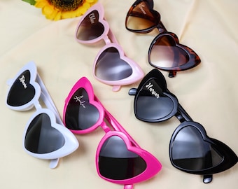 Lunettes de soleil coeur personnalisées, Lunettes, Cadeau de mariée personnalisé, Cadeau de demoiselle d'honneur, Lunettes coeur, Lunettes de demoiselle d'honneur tendance, Cadeaux d'anniversaire
