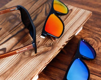 Gafas de sol de madera personalizadas, gafas de sol unisex grabadas, regalo personalizado para padrinos de boda, gafas de sol para padrinos de boda, regalos de Navidad, gafas de sol de playa