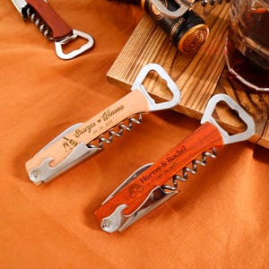 Custom Wine Bottle Opener, Custom Corkscrew, Bottle Opener, Wine Cork Screw Bulk, Personalized Wedding Favors, Groomsmen Gift, Gift for Him
