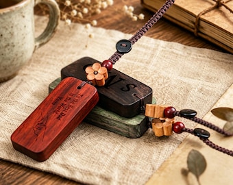 Personalisierter Schlüsselanhänger aus Holz mit Gravur, individueller Name, Sandelholz-Schlüsselanhänger, Taschenanhänger, Autoanhänger, Geschenk für Papa, Familie