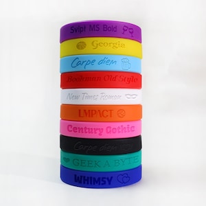 Custom Silicone Bracelet, Rainbow Rubber Bracelets Bulk for For Event, Causes, Awareness, Fundraisers Engraved Wristband, Anti-loss ID Bands