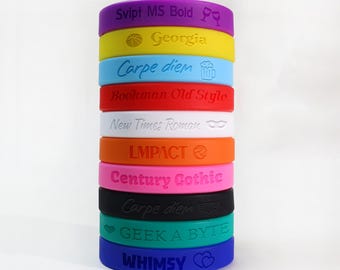 Custom Silicone Bracelet, Rainbow Rubber Bracelets Bulk for For Event, Causes, Awareness, Fundraisers Engraved Wristband, Anti-loss ID Bands