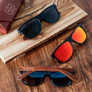 Custom Wooden Sunglasses with Name, Personalised Groomsmen Gift, Wedding Sunglasses Box Set, Bridesmaids Sunglasses, Best Man Idea Gift