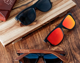 Custom Wooden Sunglasses with Name, Personalised Groomsmen Gift, Wedding Sunglasses Box Set, Bridesmaids Sunglasses, Best Man Idea Gift