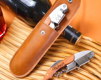Personalized Corkscrew, Custom Wedding Wine Opener, Engraved Bottle Opener with Holster, Groomsmen Gift, Party Wine Gift, Business Event