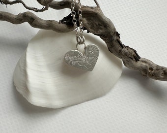 Sterling Silver Floral Heart Pendant