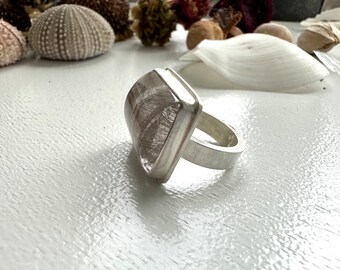 Sterling Silver Rutilated quartz statement ring