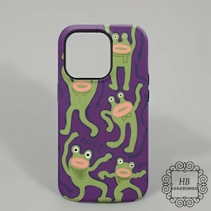 Hop to the Future Funny Frog Alien-hoesje voor iPhone, zachte iPhone-hoes, esthetische hoes, rubberen telefoonhoesje, TPU-hoesje