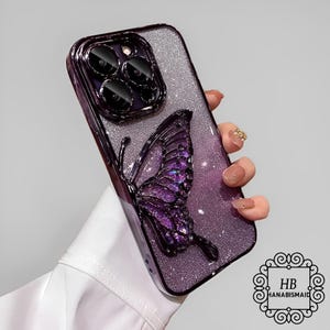 Quicksand Glitter Butterfly Case for Iphone Shinny ABling Clear Plating Soft Case, Sparkly Phone Case, Glitter Phone Cover