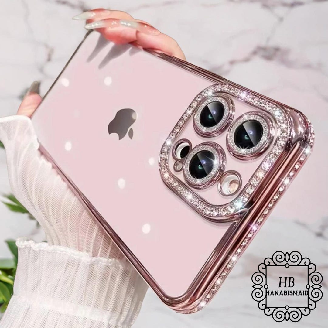 Glitter Diamond Plating Iphone Case Sparkly Soft Tpu Cover Etsy 