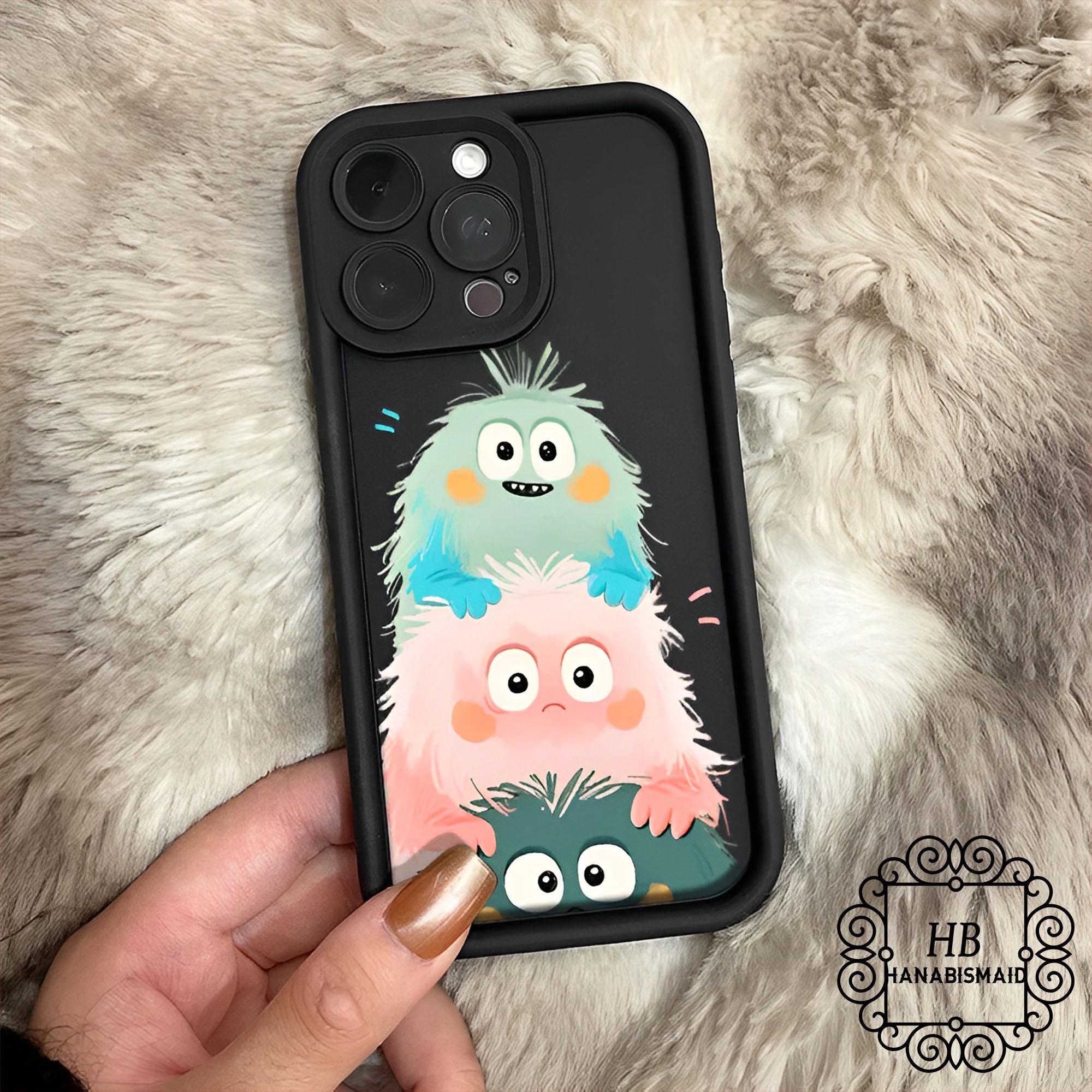 Série de coques de dessin animé mignonnes en silicone souple antichoc pour iPhone, jolie coque d'iPhone, coque souple d'iPhone, coque esthétique, coqu