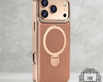 Lederhülle für iPhone 17 Pro Max Air, 360 Rotierender Magnetfuß